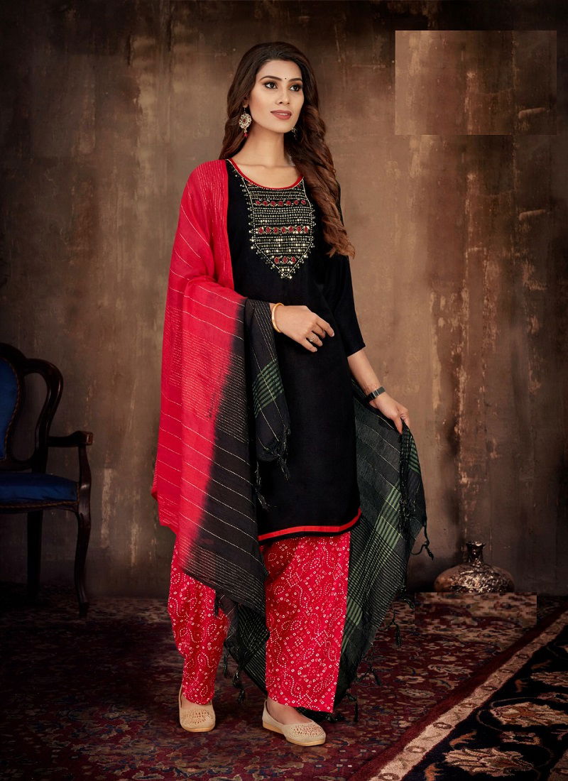 Lilly patiyala Z Black Rayon Patiyala Readymade Suits